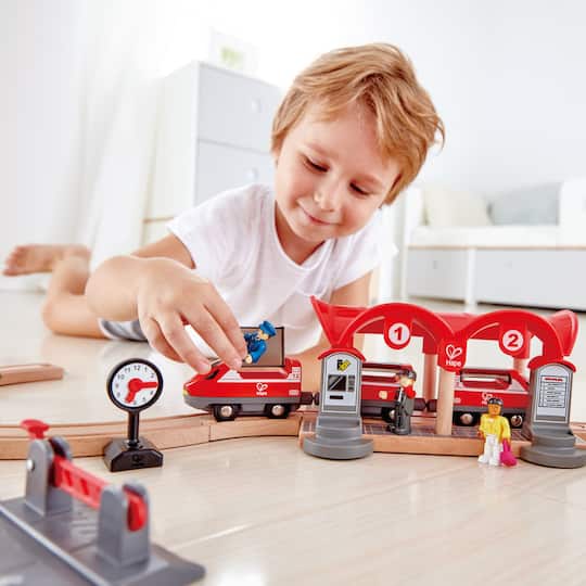 Hape Busy City Rail Wooden Train Set